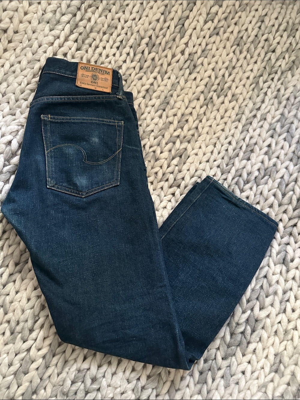 Men's Dark Blue Straight Leg Jeans